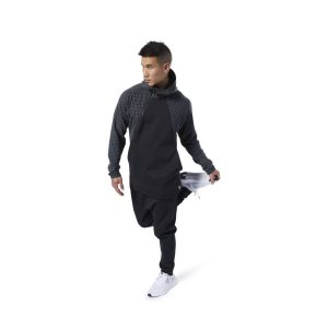 Bluza Z Kapturem Męskie Reebok Training Supply Czarne PL 63NHVIS